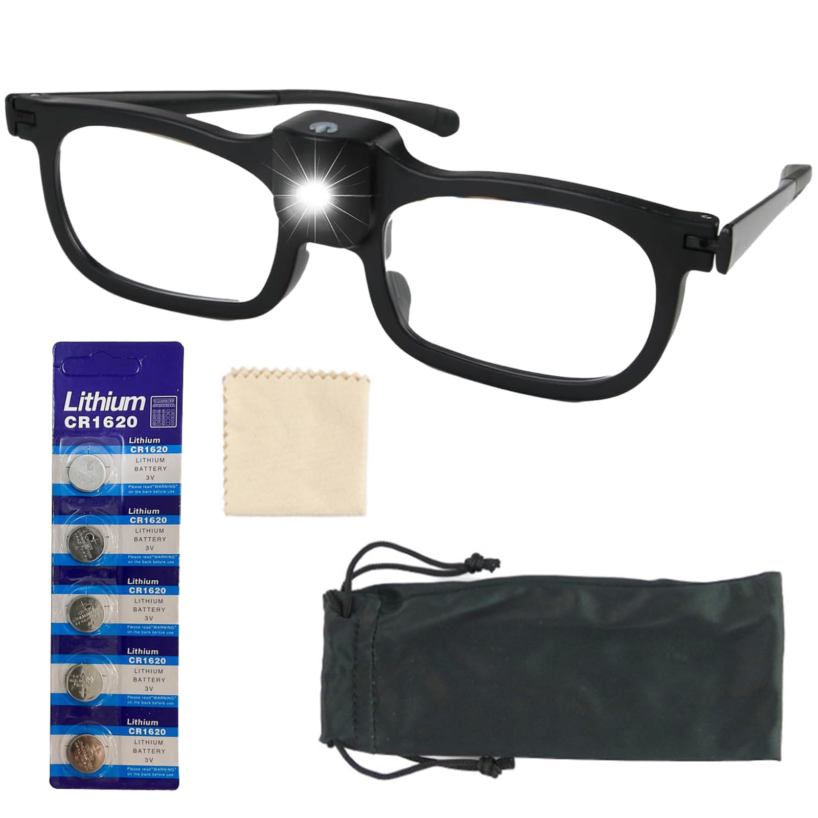 250% Magnifying Glass With Light,Led Magnifying Glasses For Hobbies Magnifying Glasses Bright Sight Clear Eyeglasses Vision For Women Men Hands Free For Close Work,Reading,Crafts,Jewelle(Black)