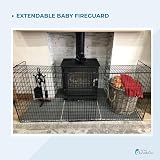 FYLO Extendable Fireguard Folding Safety Guard Black 46cm Depth 66cm H view 7