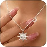 14k Gold Plated Starburst Opal Necklace for Women 925 Sterling Silver Dainty North Star Opal Choker Necklaces to Daughter Mother CZ Moon Sunburst Moonstone Charm Pendant Necklace Birthday Valentines Day Jewelry Gifts