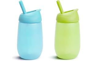 Munchkin® Simple Clean™ Toddler Sippy Cup with Easy Clean Straw, 10 Ounce, 2 Pack, Blue/Green