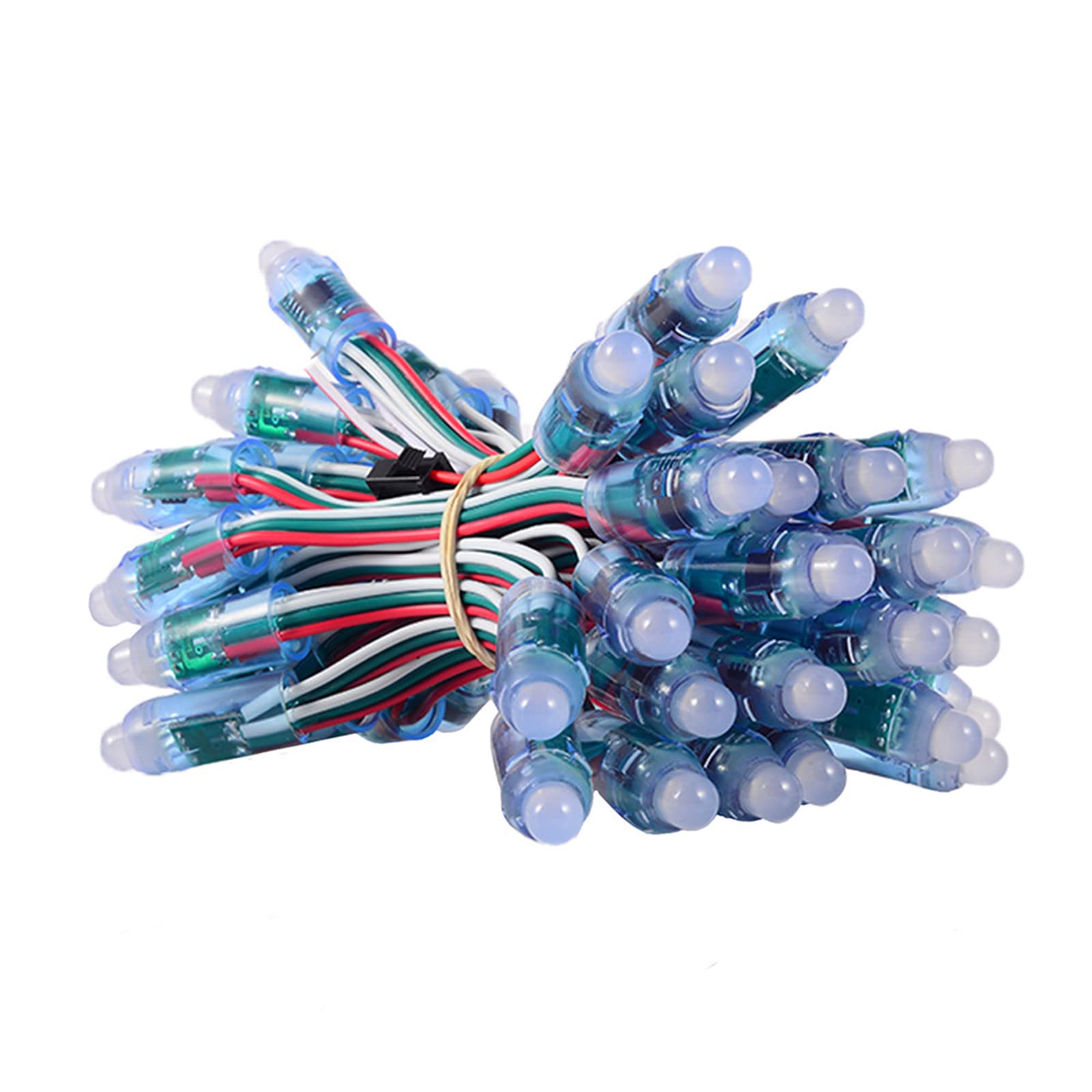 ruimeimei DC5V WS2811 Pixels Digital Addressable LED String Lights Waterproof RGB Full Color for Halloween Christmas Billboard House Outdoor Decor(50PCS DC5V) — image 1