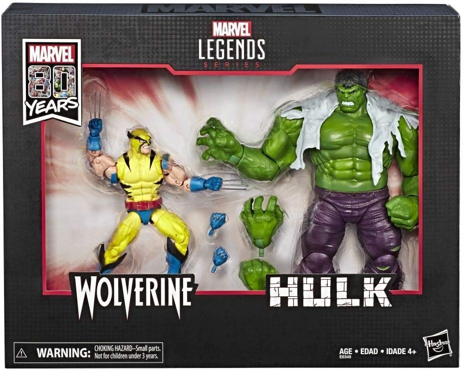 Marvel Legends 80th Anniversary Wolverine and Hulk 6-Inch Action Figures - Exclusive
