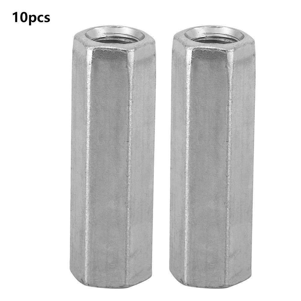 10pcs Long Rod Nut Hex Coupling Nuts Hexagonal Sleeve Nut Standoff M8 Threaded Fasteners(M840