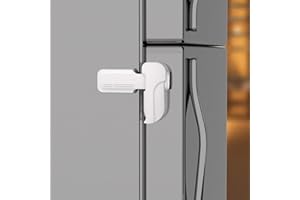 HEOATH 2 Pack Upgrade Child Proof Refrigerator Lock with Two Ways to Open, Home Fridge Freezer Door Lock Latch Catch to Keep Door Closed, no Tools Need or Drill (White)