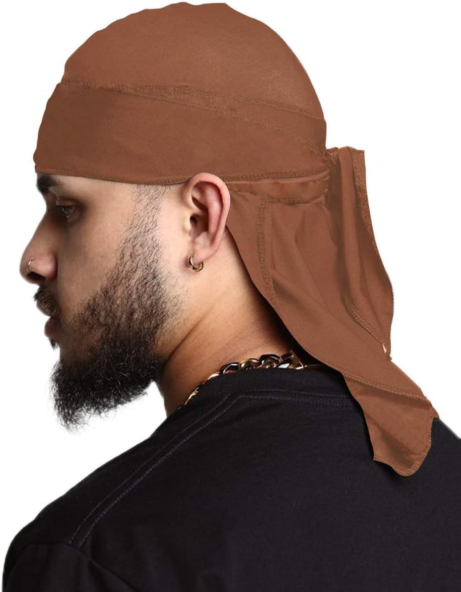 ENIGMATA durag for Men Women Unisex Colorful Velvet Breathable Cap hat 360 Waves Long Tail Headwrap