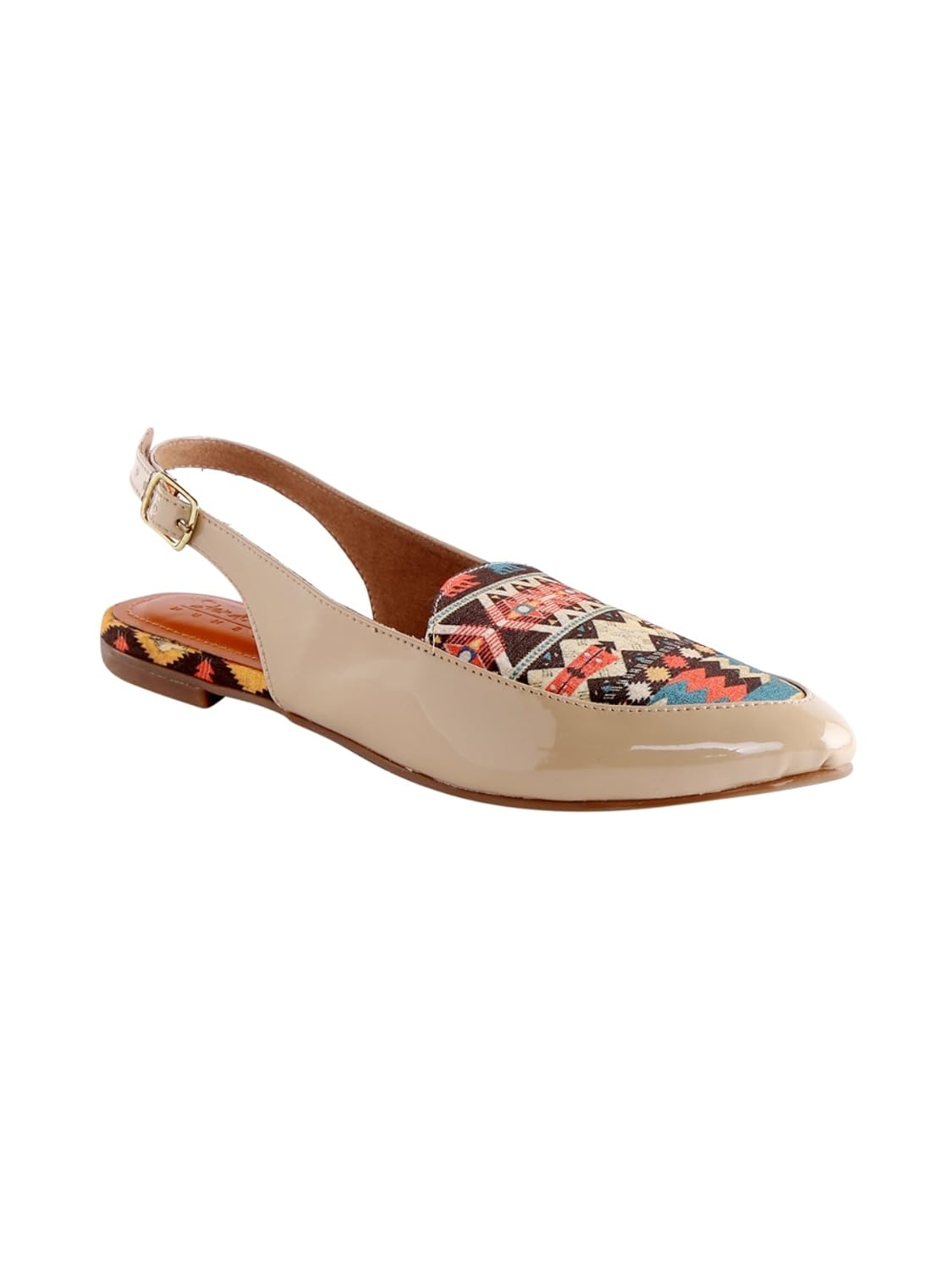 siendo desi printed sandals for women- beige