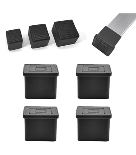 Pack De 20 Protectores Para Patas De Muebles Cuadrados - PVC Negro, 40x40x32 Mm, Antideslizantes