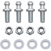 YUCHENSHLP 4 Pack 10mm Ball Studs with Hardware Lock Nuts Washers 5/16-18 Thread x 3/4" Long Shank for Gas Lift Support Strut Fitting