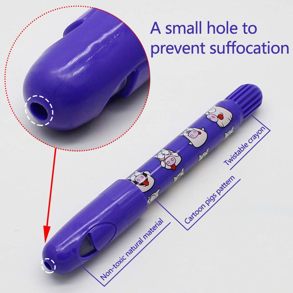 Toddler Crayons, 6 Colors Non Toxic Silky Washable Crayons, Easy to Hold Twistable Large Crayons for Kids, Safe for Babies and Children Flower Monaco: Toys & Games