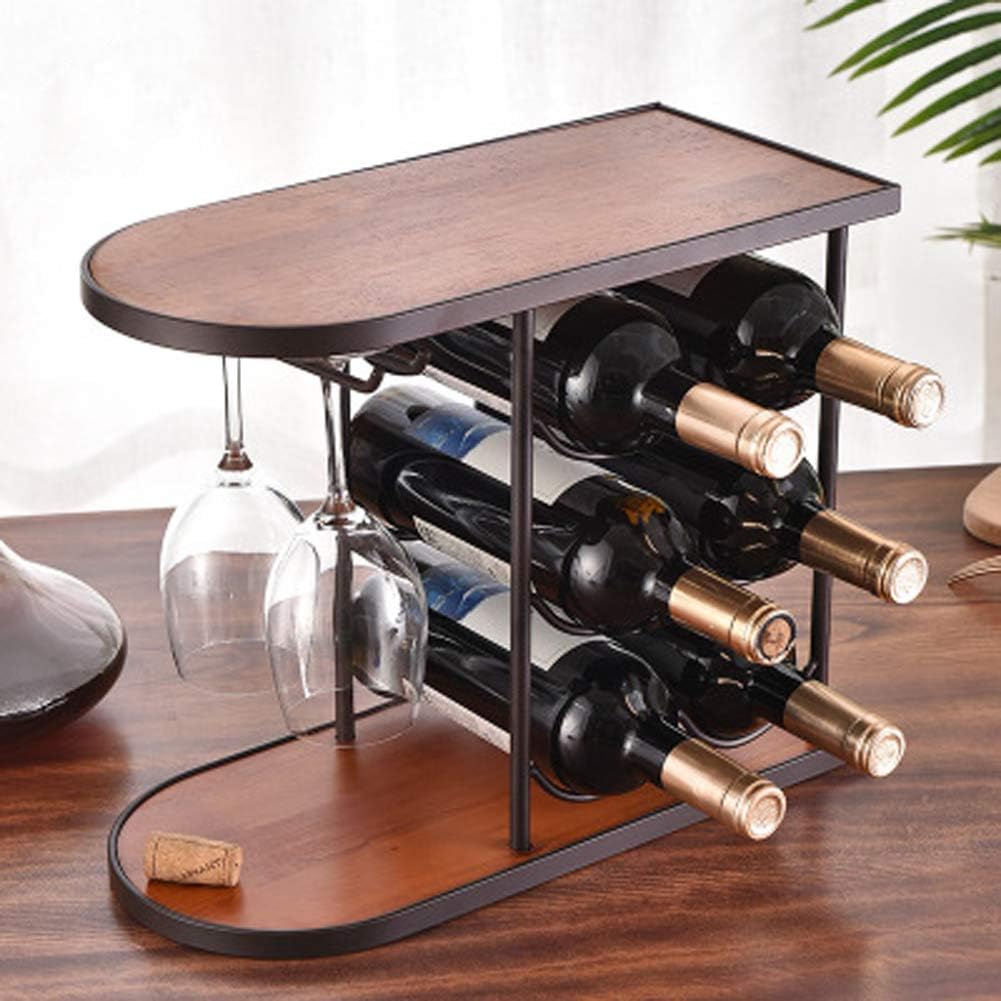 Amazon Com Baiyiqw Small Wine Rack Tabletop Wine Racks Table Top Wine Holder European Style 6 Bottles Of Wine Glass Rack Table Wine Cabinet Wine Rack Storage Shelf Home Kitchen