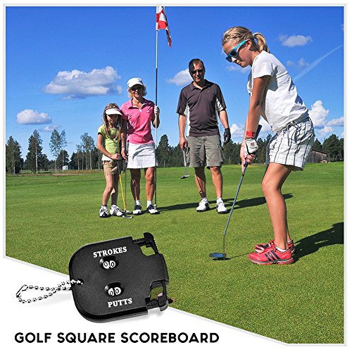 Tearcam Golf Score Counter, Mini Portable Square Referee Golf Stroke Score Keeper, Golf Bag Accessory