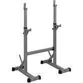 Adjustable Squat Rack Stands 53"-63" Pair Bench Press Rack for Home Gym Sturdy Steel Barbell Dumbbell Rack Stands 550Lbs