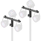 NiuNyuNeu DJ Light T-Bar Extension Cross Bars Mount for Tripod Stand Mount | 2-Pack, 3 Light Installation