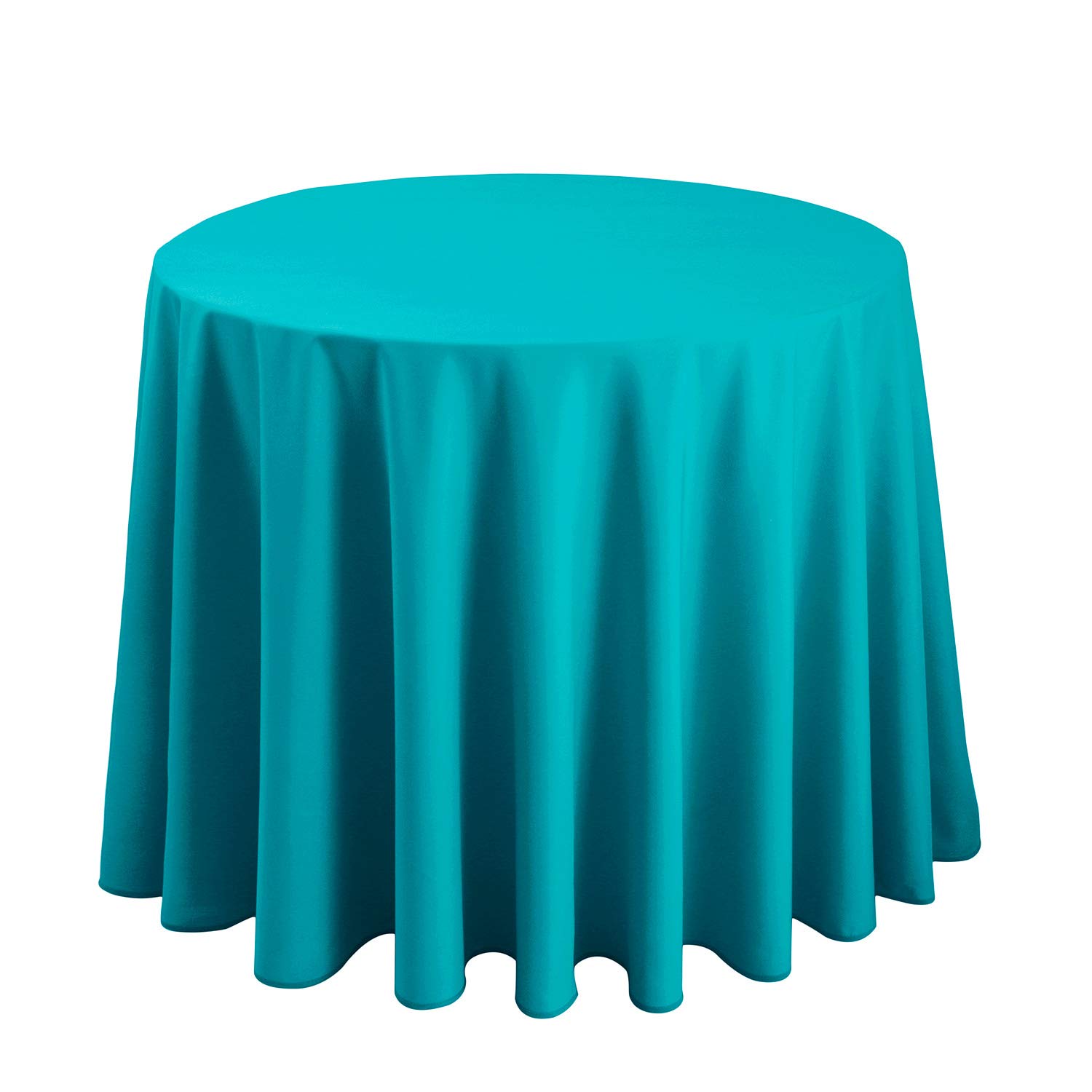 Hiasan Round Tablecloth 120 Inch - Waterproof Stain Resistant Spillproof Polyester Fabric Table Cloth for Dining Room Kitchen Party, Turquoise