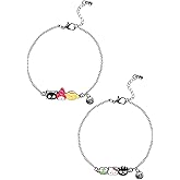 SALLY ROSE Hello Kitty and Friends Friendship Bracelet Set of 2 Official License, Fashion Sanrio Bracelets with BFF Charm