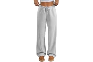 ATHMILE Womens Sweatpants Wide Leg Barrel Pants Baggy Joggers Low Waist Fall Fashion Winter Clothing Pockets 2025