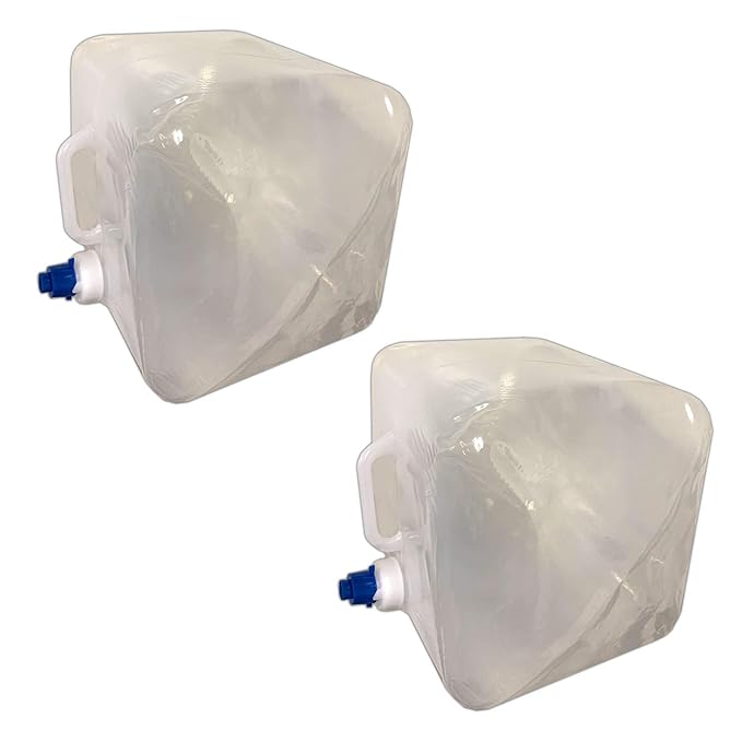 2er Set Wasserkanister 14 Liter Faltbar Lebensmittelecht Für Trinkwasser Geeignet | Trinkwasserkanister Wassertank Mit Hahn |