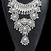 Statement Necklace for Women - Fashion Silver Long Bohemian Indian Jewelry Oxidized Chunky Necklace for Women Big Bib Ethnic Costume Jewelry