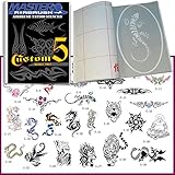 Brand New Helpful Airbrush Stencils 30 Temporary Tattoos Designs Design Book 5 Profession Popular Hot Stylish Style Design Pattern