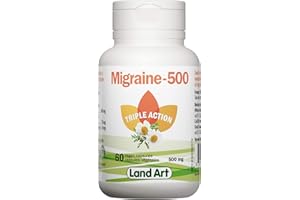 Migraine-500 - Headache & Migraine Relief - Natural Formula - 60 Capsules - Vegan - Gluten Free - GMO Free - Made in Canada
