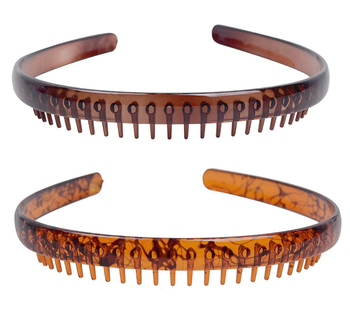 Fodattm Set of 2 Plastic Headband with Teeth Hair Comb Hair Accessories Women Hair Hoop (Color 1)