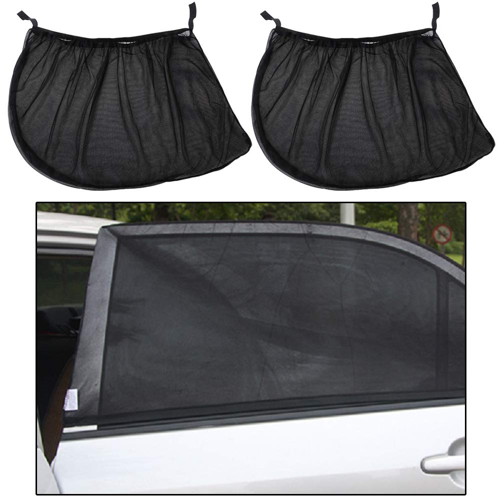 FICBOX 2Pack Car Side Window Shade Universal Sunshades Breathable Mesh Shield Protect Baby Pet from Sun\'s Glare & Harmful UV Rays Stretchable Fit for All Vehicle