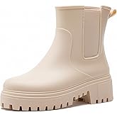 YYW Women's Short Rain Boots, Rubber Waterproof Chelsea Boots for Women, Anti-Slipping Lightweight Comfortable Ankle Garden Outdoor Shoes