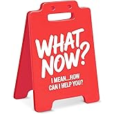 Funny Office Desk Decor Sign Humorous What Now Desk Sign Cubicle Decorations Sarcastic Office Gag Gifts for Bosses Coworkers Colleagues