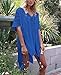 Jeasona Women’s Bathing Suit Cover Up Beach Bikini Swimsuit Swimwear Crochet Dress (Blue, M)