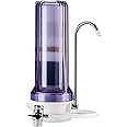 iSpring CT10-CL Countertop Water Filter, Multi-Layer Faucet Water Filter System with Versatile Faucet Adapter, Reduces Heavy Metals, Bad Odor, and Chlorine, Clear