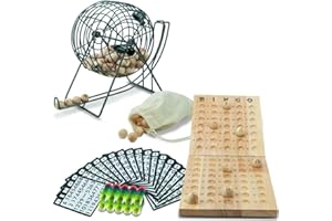 Tradeopia 10 Inch Metal Cage Bingo Game for Adults - Set With Cards, Balls, and Cage - Best Board Game for Family and Large G