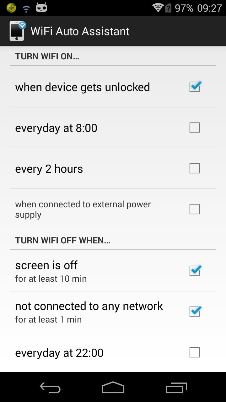 WiFi Auto Turn off Appstore for Android
