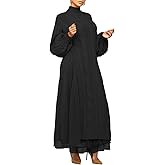 KANSOON Women Two Piece Outfit Set Oversized Heavy Knit Sweater with Tulle Maxi Skirt Fall Winter Outfits