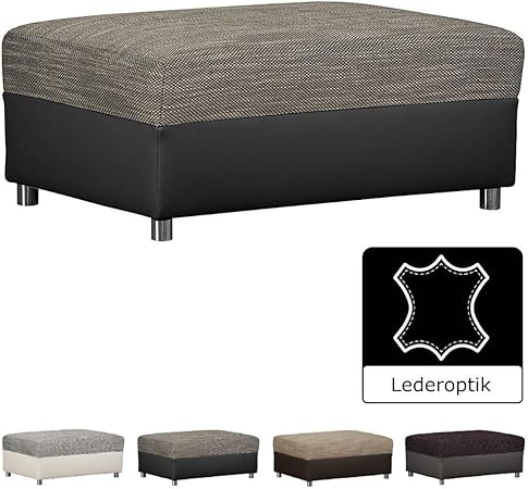 Cavadore Hocker Caaro Im Materialmix Mit Kunstleder Bequemer Sitzhocker Im Modernen Design 96 X 66 X 42 Grau Schwarz Amazon De Kuche Haushalt