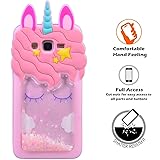 LIKESEA Samsung Galaxy J2 Prime Case, Pink Unicorn Innovative 3D Floating Quicksand Soft Silicone Case for Samsung Galaxy J2 Prime - Pink