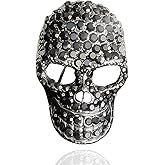 Punk Skull Brooches Black Gothic Skull Pin For Womem Sparkling Rhinestone Skeleton Pins Halloween Jewelry Gift