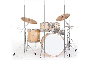 YSBLHCT Portable Drum Shield 4-Panels 2ft x 5ft - Acrylic with Stainless Steel Hinges - Perfect for Churches, Home Practice, and Live Performances.