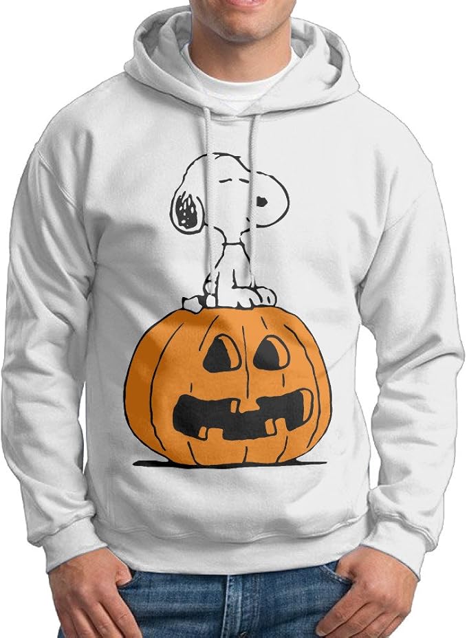Men's Halloween Peanuts Snoopy Sitting On Pumpkin Sports Sweatshirts White: Amazon.ca: Clothing 