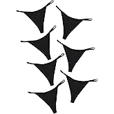 DEANGELMON Seamless G-string Thongs for Women - No Show Thong Underwear Low Rise Stretch Panties Workout Pack