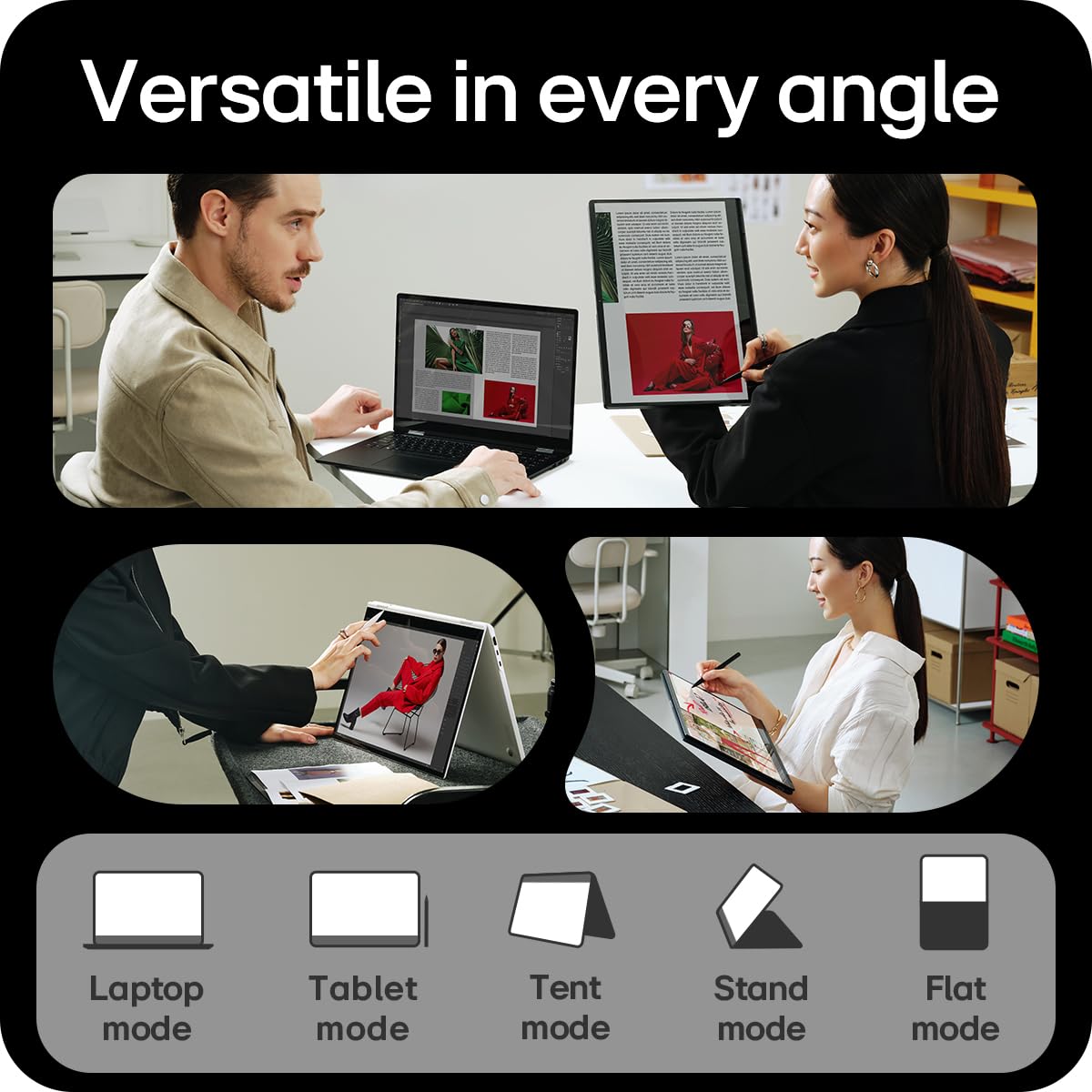 LG gram Pro 2in1 2024 16T90SP - 16 Inch 2.5K IPS Touchscreen 144Hz VRR, Ultra-Lightweight 2-in-1 Laptop, Intel Core Ultra 7 155H, 16GB RAM, 1TB SSD, Windows 11 Home, Stylus Pen, Black