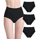 IRISMORII Womens Washable Incontinence Underwear Bladder Leak Proof Odor Control Briefs 56 ml Absorbency Panties 3 Pack (3 Black, XL)