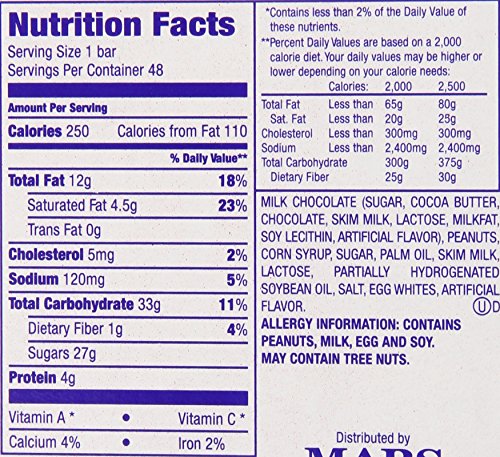 SNICKERS SINGLE BAR CHOCOLATE CANDY, 48 BARS OF 1.86OZ EACH.