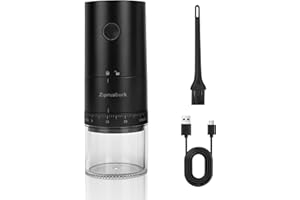 ZIPRUSBURK First Grind-While-Charging Rechargeable Coffee Grinder, 1.7X Faster Grinding with Portable Electric Burr Coffee Grinder with 38 Adjustable Grind Settings (CERAMIC BURR - Black)