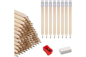 150Pcs Golf Pencils with Eraser 4 Inch 10 Cm Mini Sharpened Wood Pencil Small Bulk Short Round Pencils for School Home (150)