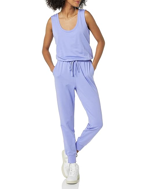 Amazon Essentials Women's Studio Terry Jumpsuit (Available in Plus Size), Soft Violet, X-Small