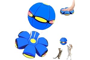 GENERIC Magic Metaball, Children Bouncing Ball, Magic Flying Saucer, Parent-Child Interaction, Bouncy Balls, Dual Form Freely Switchable with 6 Light (Blue)