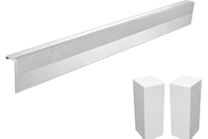 Baseboarders Basic Series 6 ft (72in) Galvanized Steel Slip-On Baseboard Heater Cover + Left & Right Endcaps, Rust Resistant, White, for Hydronic Hot-Water Systems