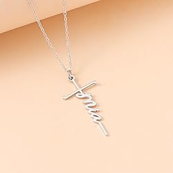 Lcherry Mia Name Cross Necklace Personalized Custom
