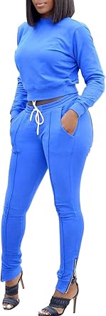 all blue sweatsuit