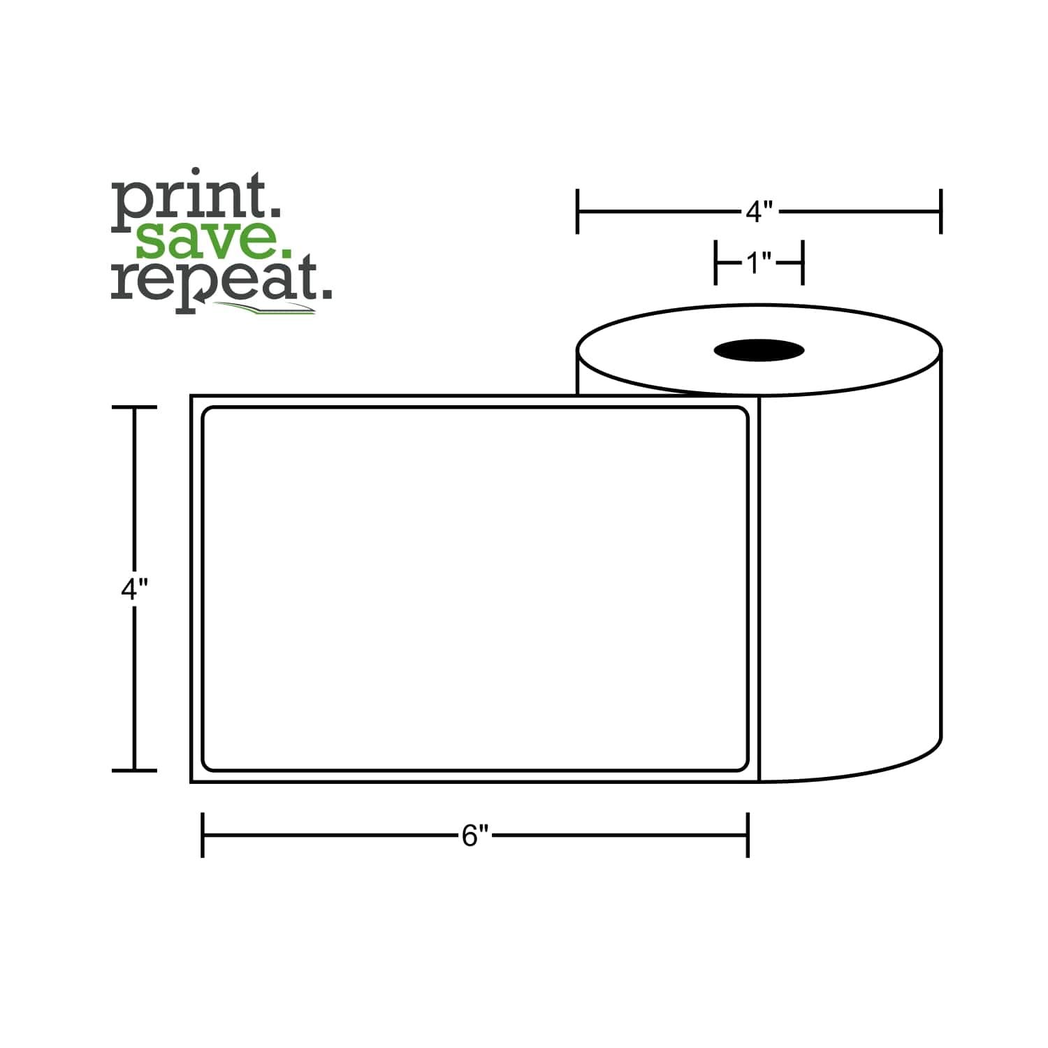 4x6 Direct Thermal Shipping Labels | 1, 800 Labels | 4 Rolls of 450 | 1 inch Core : Office Products